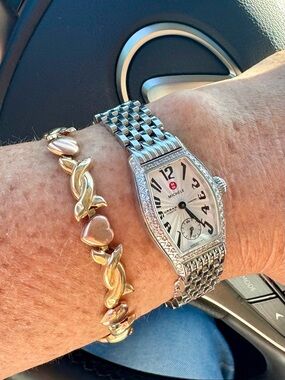 Vintage Circa 90’s 10k Rose & Yellow Gold Two Tone ❤️ Hugs & Kisses Bracelet